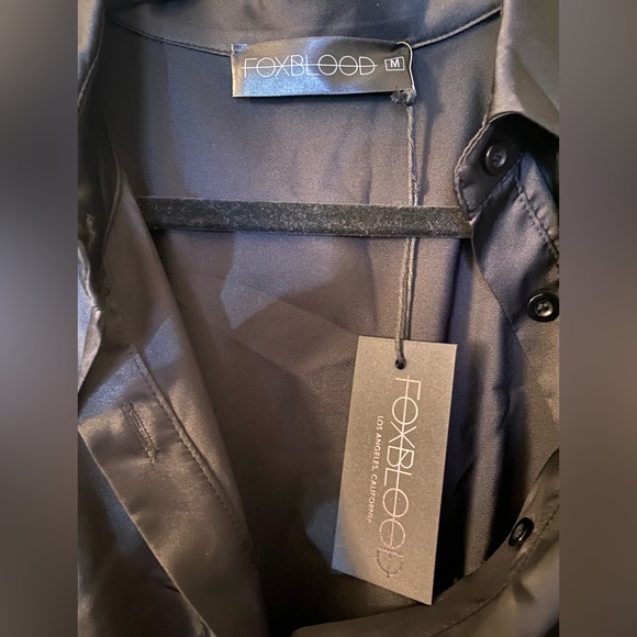 Foxblood Tie  Front Satin Jumpsuit - Picture 4 of 5